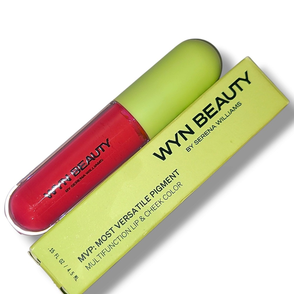 NIB WYN Beauty MVP Lip & Cheek Pigment PUSH Hot Coral Serena Williams 0.15oz
